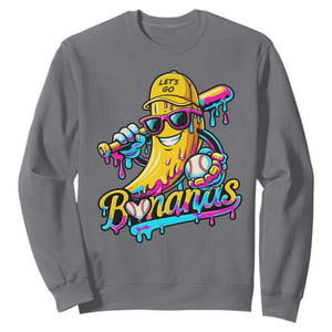 Funny Banana Baseball Drip Sweatshirt Lets Go Bananas Ice Cream Dripping Sport TS11 Charcoal Print Your Wear