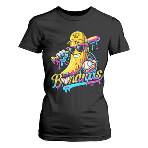 Funny Banana Baseball Drip T Shirt For Women Lets Go Bananas Ice Cream Dripping Sport TS11 Black Print Your Wear
