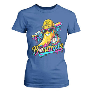 Funny Banana Baseball Drip T Shirt For Women Lets Go Bananas Ice Cream Dripping Sport TS11 Royal Blue Print Your Wear