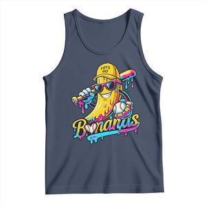 Funny Banana Baseball Drip Tank Top Lets Go Bananas Ice Cream Dripping Sport TS11 Navy Print Your Wear