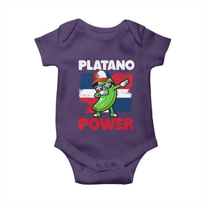 Platano Power Baby Onesie Funny Dominican Republic Flag Baseball TS11 Purple Print Your Wear