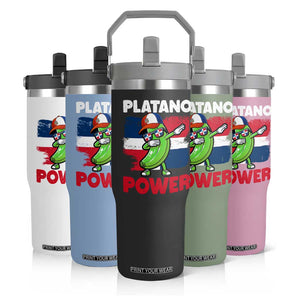 Platano Power Flip Straw Tumbler Funny Dominican Republic Flag Baseball TS11 Print Your Wear