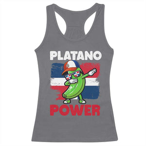 Platano Power Racerback Tank Top Funny Dominican Republic Flag Baseball TS11 Charcoal Print Your Wear