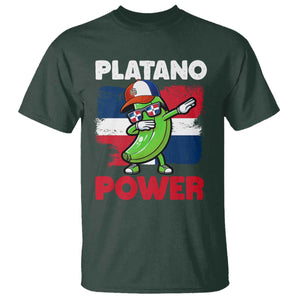 Platano Power T Shirt Funny Dominican Republic Flag Baseball TS11 Dark Forest Green Print Your Wear