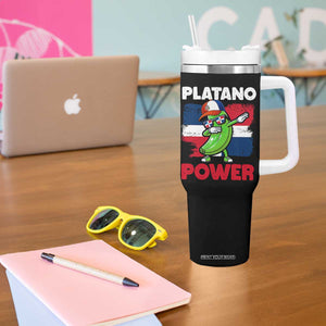 Platano Power Tumbler With Handle Funny Dominican Republic Flag Baseball TS11 Print Your Wear