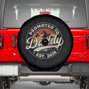 Promoted To Daddy Est 2026 Spare Tire Cover Soon to Be Dad Retro Baby Announcement TS11 Black Print Your Wear