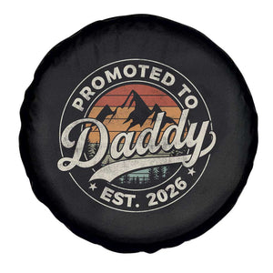 Promoted To Daddy Est 2026 Spare Tire Cover Soon to Be Dad Retro Baby Announcement TS11 Print Your Wear