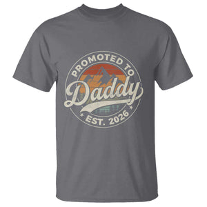 Promoted To Daddy Est 2026 T Shirt - Soon to Be Dad - Retro Baby Announcement TS11 Charcoal Print Your Wear