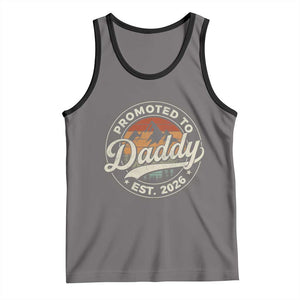 Promoted To Daddy Est 2026 Tank Top Soon to Be Dad Retro Baby Announcement TS11 Deep Heather Black Print Your Wear