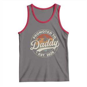 Promoted To Daddy Est 2026 Tank Top Soon to Be Dad Retro Baby Announcement TS11 Deep Heather Red Print Your Wear