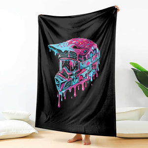 Motocross Helmet Drip Ice Cream Melt Graphic Dirt Bike Racing Throw Blanket TS11 Print Your Wear