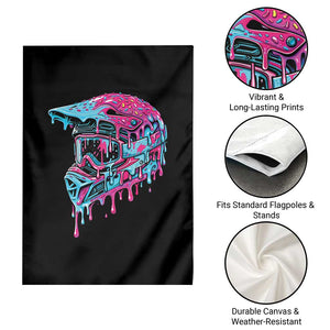 Motocross Helmet Drip Ice Cream Melt Graphic Dirt Bike Racing Garden Flag TS11 Print Your Wear