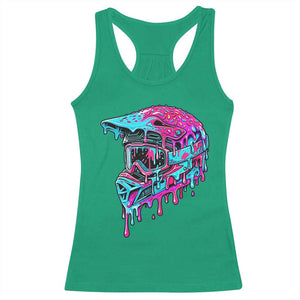 Motocross Helmet Drip Ice Cream Melt Graphic Dirt Bike Racing Racerback Tank Top TS11 Irish Green Print Your Wear