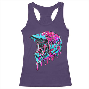Motocross Helmet Drip Ice Cream Melt Graphic Dirt Bike Racing Racerback Tank Top TS11 Purple Print Your Wear