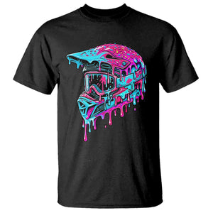 Motocross Helmet Drip Ice Cream Melt Graphic Dirt Bike Racing T Shirt TS11 Black Print Your Wear