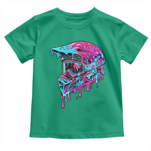 Motocross Helmet Drip Ice Cream Melt Graphic Dirt Bike Racing Toddler T Shirt TS11 Irish Green Print Your Wear