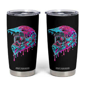 Motocross Helmet Drip Ice Cream Melt Graphic Dirt Bike Racing Tumbler Cup TS11 Black Print Your Wear