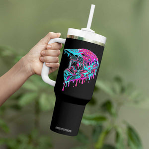 Motocross Helmet Drip Ice Cream Melt Graphic Dirt Bike Racing Tumbler With Handle TS11 Print Your Wear