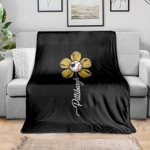 Pittsburgh Sport Retro Baseball Flower Throw Blanket Funny Game Day TS11 Print Your Wear