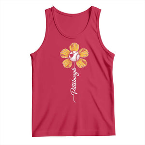Pittsburgh Sport Retro Baseball Flower Tank Top Funny Game Day TS11 Red Print Your Wear