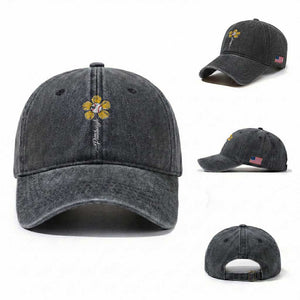 Pittsburgh Sport Retro Baseball Flower Washed Cotton Baseball Cap Funny Game Day TS11 Washed Cap Universal Fit Dark Gray Print Your Wear