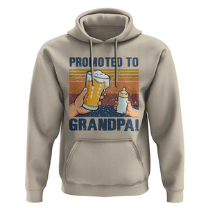 Promoted To Grandpa Hoodie Retro Vintage Beer Baby Milk Bottle Funny Father's Day TS11 Sand Print Your Wear