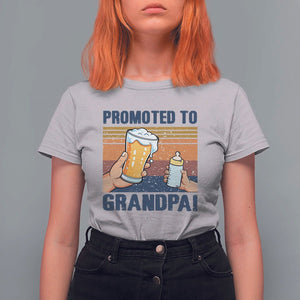 Promoted To Grandpa T Shirt For Women Retro Vintage Beer Baby Milk Bottle Funny Father's Day TS11 Ice Gray Print Your Wear