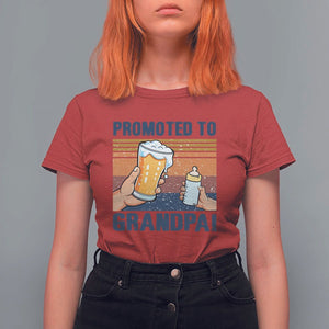 Promoted To Grandpa T Shirt For Women Retro Vintage Beer Baby Milk Bottle Funny Father's Day TS11 Red Print Your Wear