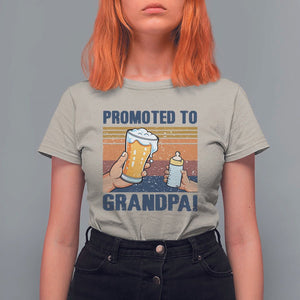 Promoted To Grandpa T Shirt For Women Retro Vintage Beer Baby Milk Bottle Funny Father's Day TS11 Sand Print Your Wear