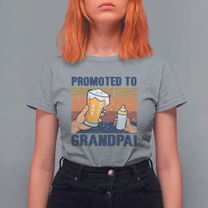 Promoted To Grandpa T Shirt For Women Retro Vintage Beer Baby Milk Bottle Funny Father's Day TS11 Sport Gray Print Your Wear