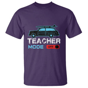 Funny Summer Vacation T Shirt Teacher Mode Off Beach Van Surfing TS11 Purple Print Your Wear
