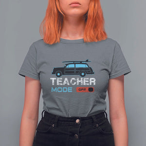 Funny Summer Vacation T Shirt For Women Teacher Mode Off Beach Van Surfing TS11 Charcoal Print Your Wear