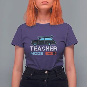 Funny Summer Vacation T Shirt For Women Teacher Mode Off Beach Van Surfing TS11 Purple Print Your Wear