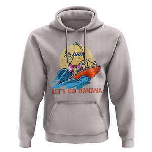 Funny Bananas Hoodie Let's Go Banana Surfing Summer Vacation TS11 Ice Gray Print Your Wear