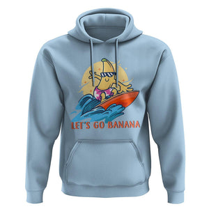 Funny Bananas Hoodie Let's Go Banana Surfing Summer Vacation TS11 Light Blue Print Your Wear