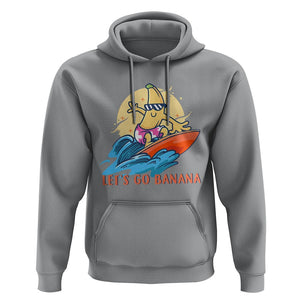 Funny Bananas Hoodie Let's Go Banana Surfing Summer Vacation TS11 Sport Gray Print Your Wear