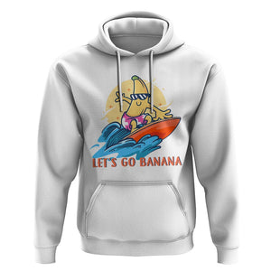 Funny Bananas Hoodie Let's Go Banana Surfing Summer Vacation TS11 White Print Your Wear
