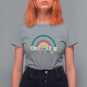 Mental Illness Awareness T Shirt For Women Couseling Is My Jam Retro Groove Rainbow TS11 Sport Gray Print Your Wear