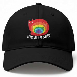Funny LGBT The Ally Cats Baseball Cap Pride Month Rainbow Cat TS11 Print Your Wear