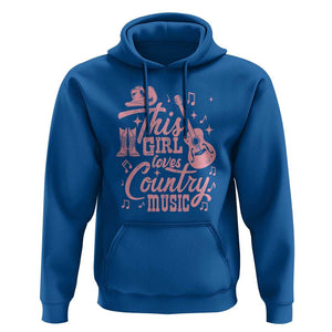 This Girl Loves Country Music Hoodie Cowgirl Hat Pink Boots TS11 Royal Blue Print Your Wear