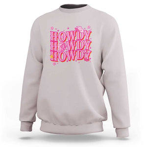 Funny Cowboy Sweatshirt Howdy Western Country Pink Retro Disco Ball TS11 Ice Gray Print Your Wear