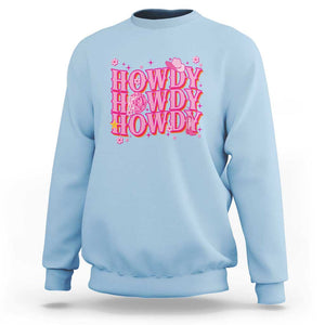 Funny Cowboy Sweatshirt Howdy Western Country Pink Retro Disco Ball TS11 Light Blue Print Your Wear