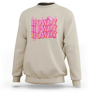Funny Cowboy Sweatshirt Howdy Western Country Pink Retro Disco Ball TS11 Sand Print Your Wear