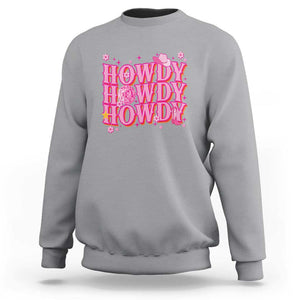 Funny Cowboy Sweatshirt Howdy Western Country Pink Retro Disco Ball TS11 Sport Gray Print Your Wear