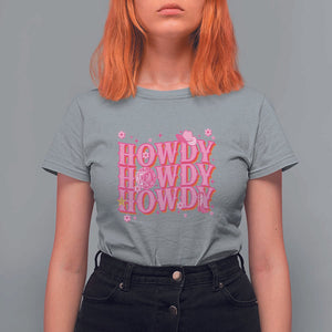 Funny Cowboy T Shirt For Women Howdy Western Country Pink Retro Disco Ball TS11 Sport Gray Print Your Wear