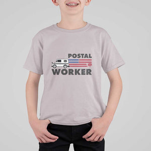 Postal Worker T Shirt For Kid USA Flag Patriotic Mailman Mail Lady TS11 Ice Gray Print Your Wear