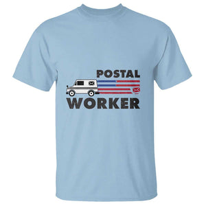 Postal Worker T Shirt USA Flag Patriotic Mailman Mail Lady TS11 Light Blue Print Your Wear