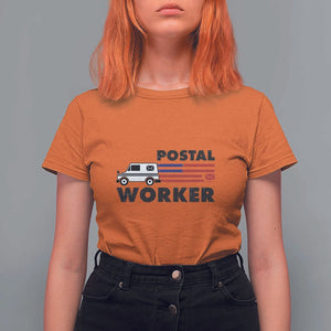 Postal Worker T Shirt For Women USA Flag Patriotic Mailman Mail Lady TS11 Orange Print Your Wear