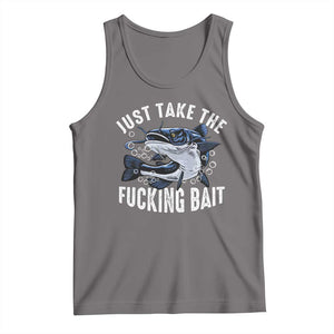 Funny Fisherman Tank Top Just Take Fucking Bait Catfish Hunter Fishing TS11 Deep Heather Print Your Wear