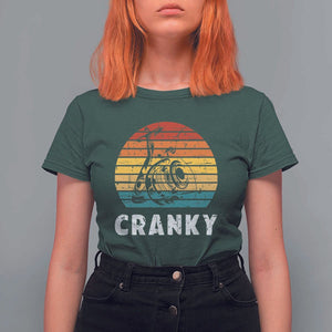 Fishing Lover T Shirt For Women Cranky Vintage Retro Crankbait Fishermen TS11 Dark Forest Green Print Your Wear